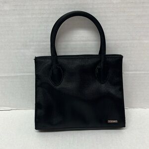 Nine West black satin nylon top mini handles bag | vintage Y2K 90s coquette noir